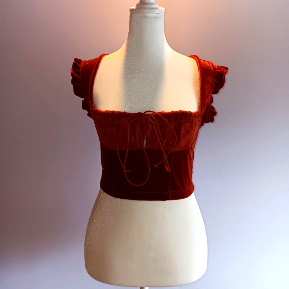 NWOT Soft velvety crop top